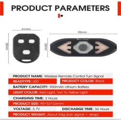 Clignotant De Vélo Télécommande Indicateur De Direction LED Feu Arrière Avec Klaxon VTT Lampe Rechargeable USB Feu Arrière De Vélo (Noir)-BISBISOUS -Pas Cher Eclairage professionnel Magasin 53815820 5