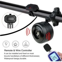 Alarme De Vélo électrique étanche Avec Télécommande Antivol Alarme De Vibration Klaxon De Vélo Avec Fonction USB Rechargeable (noir)-BISBISOUS -Pas Cher Eclairage professionnel Magasin 53815829 5