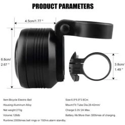 Alarme De Vélo électrique étanche Avec Télécommande, Klaxon De Vélo Antivol Avec Fonction Rechargeable USB (noir)-BISBISOUS -Pas Cher Eclairage professionnel Magasin 53815832 3