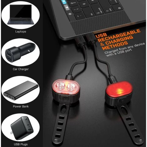 Lumiere Velo Ensemble, Eclairage Lampe Velo LED Puissant Kit Rechargeables Par USB, 4/6 Modes Lumière Vélo Avant Et Arriere Etanche IPX5 Nuit Lampe De Sécurité Pour Cyclysme, VTT, VTC-BISBISOUS 6 Lumiere Velo Ensemble, Eclairage Lampe Velo LED Puissant Kit Rechargeables Par USB, 4/6 Modes Lumière Vélo Avant Et Arriere Etanche IPX5 Nuit Lampe De Sécurité Pour Cyclysme, VTT, VTC-BISBISOUS – Image 4