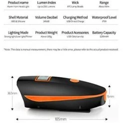 Eclairage Avant, LED Phare Lampe Pour Vélo Puissante USB Rechargeable Lumière, 1200mAh, 4 Modes D'éclairage 5 Modes Sonnette 140dB, Antichoc Impermeable Étanche IPX4, Pour Cyclysme VTC VTT(Noir)-BISBISOUS -Pas Cher Eclairage professionnel Magasin 53815908 3