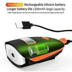 Eclairage Avant, LED Phare Lampe Pour Vélo Puissante USB Rechargeable Lumière, 1200mAh, 4 Modes D'éclairage 5 Modes Sonnette 140dB, Antichoc Impermeable Étanche IPX4, Pour Cyclysme VTC VTT(Noir)-BISBISOUS -Pas Cher Eclairage professionnel Magasin 53815908 5