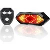 Clignotant Velo Et Feu Arrière Avec Effet Sonore, Télécommande Sans-Fil, 5 Modes D'éclairage Différents, Rechargeable USB, Facile à Installer, Soyez Visible Et Indiquez Votre Direction à Tout Moment(Noir)-BISBISOUS