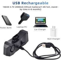 Alarme De Vélo Avec Télécommande Feu Arrière De Vélo Avec Klaxon Clignotant De Vélo 110db Plus Fort Antivol Feu Arrière De Vélo USB Alarme De Vélo Rechargeable Avec Fonction De Direction(Noir)-BISBISOUS -Pas Cher Eclairage professionnel Magasin 53815969 3