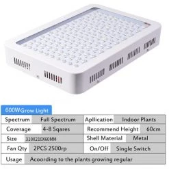 SUPERSELLER 600W LED élèvent Des Ampoules à Spectre Complet UV IR Rouge Bleu Blanc Lampe De Culture Hydroponique Pour Semences à Partir De Fleurs De Légumes à Effet De Serre - 600W -Pas Cher Eclairage professionnel Magasin 53820350 4