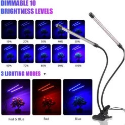 LIFCAUSAL Lampe De Croissance Pour Plantes D'intérieur 42 LED Lampe De Croissance Pour Plantes 10 Niveaux à Intensité Variable Minuterie 3/9/12H 3 Modes D'éclairage Lampe De Croissance Compacte Pour Plantes Fleurs Légumes -Pas Cher Eclairage professionnel Magasin 54005985 4