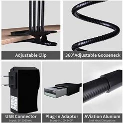 TINOR 40W Lampe 80LED Horticole Croissance Floraison Grow Light Avec 360° Adjustable Agrafe 3/6/12H Cycle Minuterie 3 Modes 10 Luminosité -Pas Cher Eclairage professionnel Magasin 54092752 3