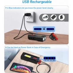 Ensemble De Feux De Vélo, Phare Avant De Vélo étanche Rechargeable Et Feu Arrière Arrière, Autonomie De 8 Heures Et Plus, 5 Modes D'éclairage(noir)-BISBISOUS -Pas Cher Eclairage professionnel Magasin 54698308 4
