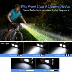 Ensemble De Feux De Vélo, Phare Avant De Vélo étanche Rechargeable Et Feu Arrière Arrière, Autonomie De 8 Heures Et Plus, 5 Modes D'éclairage(noir)-BISBISOUS -Pas Cher Eclairage professionnel Magasin 54698308 5