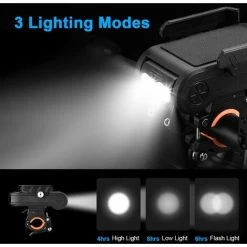 Lumière De Vélo Avant 4 En 1, Phare De Vélo Multifonction Rechargeable Par USB, Lumière Avant De Vélo étanche IPX4(noir)-BISBISOUS -Pas Cher Eclairage professionnel Magasin 54698755 3