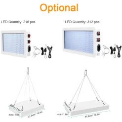 SUPERSELLER Lampe De Croissance LED Pour Plantes D'intérieur Spectre Complet Veg Et Bloom Double Interrupteur IP65 Lampes De Culture De Plantes Suspendues étanches Pour Semis Fleurs Serre - 216 LED & 1000W -Pas Cher Eclairage professionnel Magasin 54922857 4