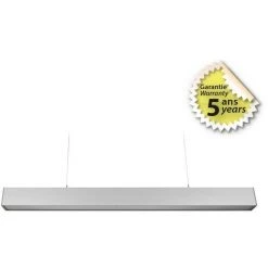 MIIDEX LIGHTING Réglette LED Prismatique Suspendue 30W 1200 Mm | Blanc-neutre-4000k - Alu