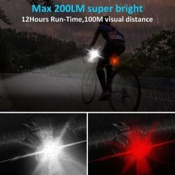 Lumière Vélo Ensemble,Éclairage Vélo Avant Et Arrière USB Rechargeable Étanche,Lampe Velo LED Puissantes,avec Sonnette Vélo,Eclairage Pour VTT Trotinette Electrique Camping Fontainebleau 2Pcs -Pas Cher Eclairage professionnel Magasin 55255525 4
