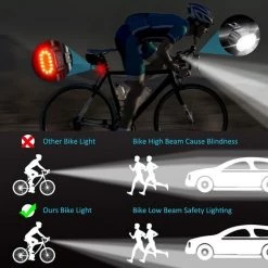 Lumière Vélo Ensemble,Éclairage Vélo Avant Et Arrière USB Rechargeable Étanche,Lampe Velo LED Puissantes,avec Sonnette Vélo,Eclairage Pour VTT Trotinette Electrique Camping Fontainebleau 2Pcs -Pas Cher Eclairage professionnel Magasin 55255525 5
