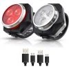 TANABATA Eclairage Vélo Etanche Rechargeable, Lampe De Vélo Avant Et Arrière LED, 4 Modes De Luminosité, Bicyclette Phare Blanc Et Feu Arrière Rouge Imperméable Inclut 2 USB Câble