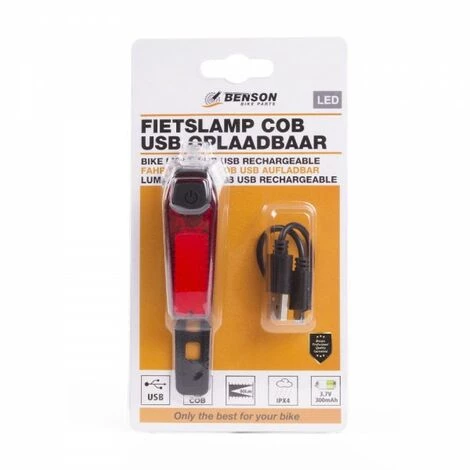 JARDIBRICODECO Vélo Light Cob Usb Rechargeable (dos) Rouge 4 JARDIBRICODECO Vélo Light Cob Usb Rechargeable (dos) Rouge – Image 2