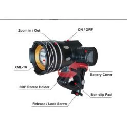 Phare De Vélo, Super Lumineux 2000 Lumens XML-T6 Phare De Vélo Rechargeable Par USB, étanche, Mise Au Point Réglable, 3 Modes D'éclairage (noir)-BISBISOUS -Pas Cher Eclairage professionnel Magasin 56549113 4