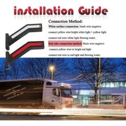 FLYME 2 Pièces Feux De Position De Remorque Bicolores, Feux De Position Latéraux à LED, Feux De Position Latéraux Universels 12/24 V Pour Remorques -Pas Cher Eclairage professionnel Magasin 57481393 3