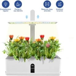 Meykoers Systeme De Culture Jardin Hydroponique Avec Lumière De Croissance à LED Kit, Intérieur Réglable En Hauteur