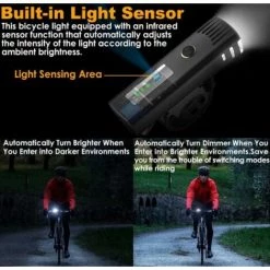 Lumière De Vélo, Lumière De Vélo Rechargeable Par USB Phare De Vélo Avant Vélo VTT Lumière LED 1000 Lumens Batterie 2200 MAh, étanche IPX5 (noir)-BISBISOUS -Pas Cher Eclairage professionnel Magasin 58067428 4