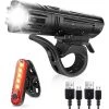 QERSTA Ensemble De Lampes De Vélo Super Lumineuses, Phares Rechargeables USB Puissants Et Feux Arrière. -Pas Cher Eclairage professionnel Magasin 58436000 1