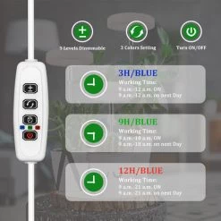 GALOZZOIT Lampe De Plante, 48 LEDs Lampe De Croissance à Éclairage Horticole Avec, Lampe Pour Plante Lampe Croissance Avec Chronométrage - 3H / 9H / 12H (lumière Jaune Et Blanche) -Pas Cher Eclairage professionnel Magasin 59853748 3