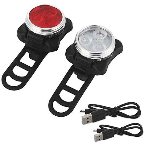 MINKUROW Ensemble D'éclairage De Vélo à LED, éclairage De Vélo Rechargeable Par USB, éclairage De Vélo De Lampe De Vélo, Feu Arrière, Feux De Vélo Rechargeables Avec 5 Modes De Clignotement, 2 Câbles USB 3 MINKUROW Ensemble D'éclairage De Vélo à LED, éclairage De Vélo Rechargeable Par USB, éclairage De Vélo De Lampe De Vélo, Feu Arrière, Feux De Vélo Rechargeables Avec 5 Modes De Clignotement, 2 Câbles USB