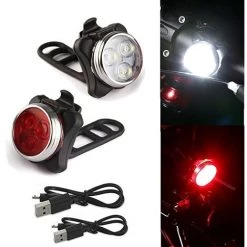 MINKUROW Ensemble D'éclairage De Vélo à LED, éclairage De Vélo Rechargeable Par USB, éclairage De Vélo De Lampe De Vélo, Feu Arrière, Feux De Vélo Rechargeables Avec 5 Modes De Clignotement, 2 Câbles USB 7 MINKUROW Ensemble D'éclairage De Vélo à LED, éclairage De Vélo Rechargeable Par USB, éclairage De Vélo De Lampe De Vélo, Feu Arrière, Feux De Vélo Rechargeables Avec 5 Modes De Clignotement, 2 Câbles USB -Pas Cher Eclairage professionnel Magasin 60014161 2