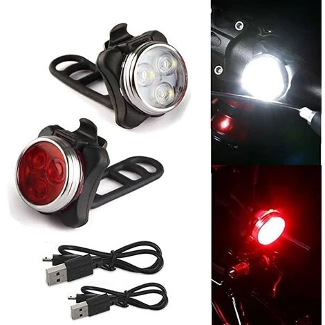 MINKUROW Ensemble D'éclairage De Vélo à LED, éclairage De Vélo Rechargeable Par USB, éclairage De Vélo De Lampe De Vélo, Feu Arrière, Feux De Vélo Rechargeables Avec 5 Modes De Clignotement, 2 Câbles USB 4 MINKUROW Ensemble D'éclairage De Vélo à LED, éclairage De Vélo Rechargeable Par USB, éclairage De Vélo De Lampe De Vélo, Feu Arrière, Feux De Vélo Rechargeables Avec 5 Modes De Clignotement, 2 Câbles USB – Image 2