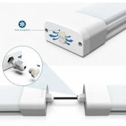 Anten 150CM Neon Tube Garage 45W Tube Neon LED Étanche IP65 Regelette LED Anti-Poussière Anti-Corrosion Et Anti-Choc Neon LED Lampe Néon Blanc Neutre 4000K -Pas Cher Eclairage professionnel Magasin 6011077 4