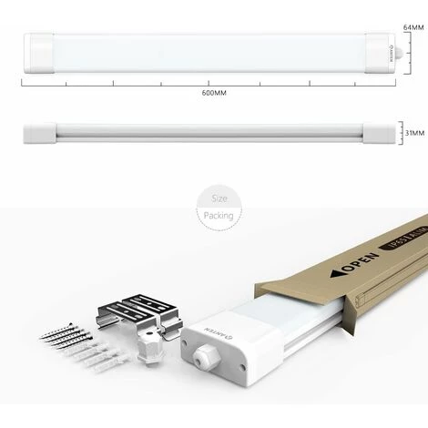 Anten 60CM Tube Neon LED 18W Plafonnier Néon Tube Étanche IP65 Regelette LED Anti-Poussière Anti-Corrosion Et Anti-Choc Néon LED Lampe Néon Blanc Neutre 4000K 7 Anten 60CM Tube Neon LED 18W Plafonnier Néon Tube Étanche IP65 Regelette LED Anti-Poussière Anti-Corrosion Et Anti-Choc Néon LED Lampe Néon Blanc Neutre 4000K – Image 5