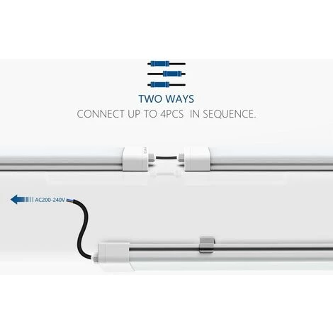 2×Anten Neon Tube Garage 150CM 45W Tube Neon LED Étanche IP65 Reglette LED 150CM Anti-Poussière Anti-Corrosion Et Anti-Choc Neon LED 150CM Lampe Néon Blanc Froid 6000K 6 2×Anten Neon Tube Garage 150CM 45W Tube Neon LED Étanche IP65 Reglette LED 150CM Anti-Poussière Anti-Corrosion Et Anti-Choc Neon LED 150CM Lampe Néon Blanc Froid 6000K – Image 4