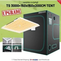 Mars Hydro TS3000 LED élèvent Des Lumières Eclairage Horticole+ 150x150x200cm élèvent Une Tente De Culture Hydroponique En Intérieur Fleur Végétale