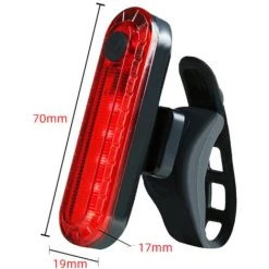ROSIER Feux Arriere Vélo - 2 Pièces Eclairage Arrière Vélo, USB Rechargeable COB LED Lampe De Vélo Arrière Imperméable, 4 Modes D'éclairage Pour Assurer La Sécurité Et Visibilité (Rouge, 70*19*17mm)——VEBTles -Pas Cher Eclairage professionnel Magasin 60712396 2
