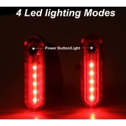 ROSIER Feux Arriere Vélo - 2 Pièces Eclairage Arrière Vélo, USB Rechargeable COB LED Lampe De Vélo Arrière Imperméable, 4 Modes D'éclairage Pour Assurer La Sécurité Et Visibilité (Rouge, 70*19*17mm)——VEBTles -Pas Cher Eclairage professionnel Magasin 60712396 4