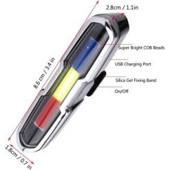 SLBRILLèRE Feu Arrière De Vélo De LED, LED Rechargeable Par USB Cyclisme De Vélo De Montagne De Vélo D'avertissement De Feu Arrière Arrière -Pas Cher Eclairage professionnel Magasin 63708094 3