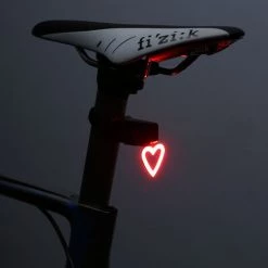 SLBRILLèRE Lumière De Vélo Ultra Lumineuse, étanchéité, LED COB En Forme De Cœur Pour Feu D’avertissement Arrière, Heart Shape