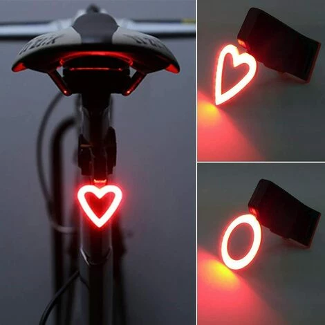 SLBRILLèRE Lumière De Vélo Ultra Lumineuse, étanchéité, LED COB En Forme De Cœur Pour Feu D’avertissement Arrière, Heart Shape 5 SLBRILLèRE Lumière De Vélo Ultra Lumineuse, étanchéité, LED COB En Forme De Cœur Pour Feu D’avertissement Arrière, Heart Shape – Image 3
