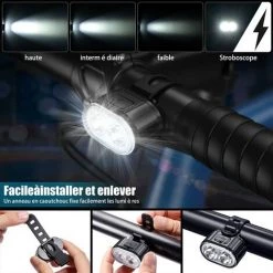 ENLENK Lumiere Velo à LED, Feux Avant Et Arrière Rechargeables Par USB, Feux De Vélo à LED étanches IPX5, Phares à Double Talon, Adaptés à Tous Les Vélos Et à Toutes Sortes De Conditions Météorologiques -Pas Cher Eclairage professionnel Magasin 64492571 3