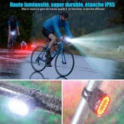 ENLENK Lumiere Velo à LED, Feux Avant Et Arrière Rechargeables Par USB, Feux De Vélo à LED étanches IPX5, Phares à Double Talon, Adaptés à Tous Les Vélos Et à Toutes Sortes De Conditions Météorologiques -Pas Cher Eclairage professionnel Magasin 64492571 4