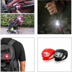 ENLENK Éclairage Vélo | Silicone LED Lumiere Vélo | Lumière Vélo Avant Et Arrière | VTT VTC Cycliste（4pcs） -Pas Cher Eclairage professionnel Magasin 64534725 5