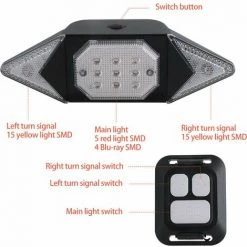 ENLENK Feux De Vélo Arrière, Étanche Sans Fil Télécommande Vélo Arrière Feux Arrière Vélo,Clignotant Vélo En 6 Modes D'éclairage Pour VTT Route Safty Nuit Jour Conduite -Pas Cher Eclairage professionnel Magasin 64534728 5