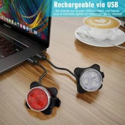 ENLENK Lumières De Vélo à LED, Feux De Vélo Avant Et Arrière Rechargeables, 4 Modes De Luminosité, éclairage USB Résistant Aux Chocs, étanche, VTT, VTT, Chariot De Camping (blanc, Rouge) 8 ENLENK Lumières De Vélo à LED, Feux De Vélo Avant Et Arrière Rechargeables, 4 Modes De Luminosité, éclairage USB Résistant Aux Chocs, étanche, VTT, VTT, Chariot De Camping (blanc, Rouge) -Pas Cher Eclairage professionnel Magasin 64535497 2