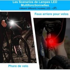 ENLENK Lumières De Vélo à LED, Feux De Vélo Avant Et Arrière Rechargeables, 4 Modes De Luminosité, éclairage USB Résistant Aux Chocs, étanche, VTT, VTT, Chariot De Camping (blanc, Rouge) 10 ENLENK Lumières De Vélo à LED, Feux De Vélo Avant Et Arrière Rechargeables, 4 Modes De Luminosité, éclairage USB Résistant Aux Chocs, étanche, VTT, VTT, Chariot De Camping (blanc, Rouge) -Pas Cher Eclairage professionnel Magasin 64535497 4