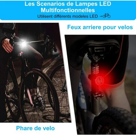 ENLENK Lumières De Vélo à LED, Feux De Vélo Avant Et Arrière Rechargeables, 4 Modes De Luminosité, éclairage USB Résistant Aux Chocs, étanche, VTT, VTT, Chariot De Camping (blanc, Rouge) 6 ENLENK Lumières De Vélo à LED, Feux De Vélo Avant Et Arrière Rechargeables, 4 Modes De Luminosité, éclairage USB Résistant Aux Chocs, étanche, VTT, VTT, Chariot De Camping (blanc, Rouge) – Image 4