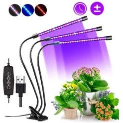 MINKUROW Lampe Pour Plantes, Lampe De Croissance à Spectre Complet 60 LED, Lumière Pour Plantes, Lumière Pour Plantes Avec 3 Minuteries Et Fonction D'allumage Automatique