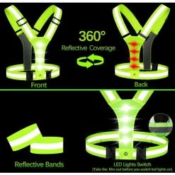 BENOBBY KIDS Gilet De Sécurité à LED, élastique Et Réglable - Gilet Réfléchissant Réfléchissant Avec éclairage LED Et 2 Bandes Réfléchissantes Pour Le Jogging, La Randonnée Ou Le Cyclisme La Nuit. -Pas Cher Eclairage professionnel Magasin 64873410 3