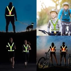 BENOBBY KIDS Gilet De Sécurité à LED, élastique Et Réglable - Gilet Réfléchissant Réfléchissant Avec éclairage LED Et 2 Bandes Réfléchissantes Pour Le Jogging, La Randonnée Ou Le Cyclisme La Nuit. -Pas Cher Eclairage professionnel Magasin 64873410 5