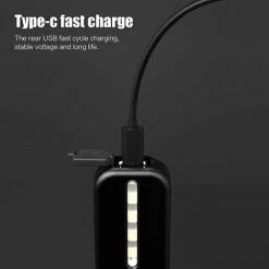 Ensoleillé Vélo Lumière Rechargeable LED Eclairage Avant Et Arrière, Lampe Puissantes Étanche Et Antichoc, Lampes Casque, Pour VTT Cycliste Poussette Camping Trotinette, Accessoires éclairage Vélo -Pas Cher Eclairage professionnel Magasin 64882579 3