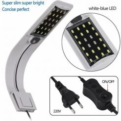 Lampe LED D'aquarium - À Clipser - Avec Lumière Blanche Et Bleue - 10 W - Avec Prise UE - 24 LED - Pour Aquarium, Citernes, Jardins De Rocaille [Classe énergétique A] S'arêern -Pas Cher Eclairage professionnel Magasin 65359424 5